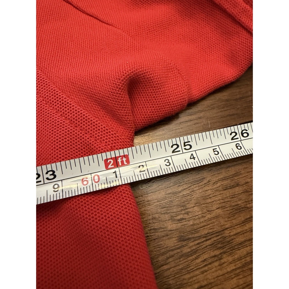 Orvis Orange Red Solid Polo Shirt Men's L Short Sleeve 100% Cotton Knit Logo EUC - Picture 8 of 9